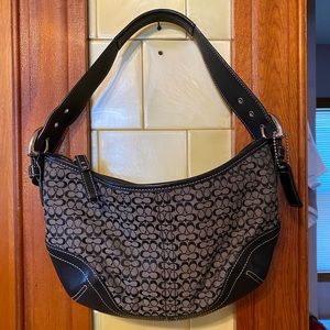 Coach handbag- black, taupe/gray C print
